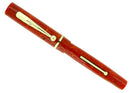 C1932 MABIE TODD SWALLOW CORAL F-BBB STUB FLEX NIB FOUNTAIN PEN RESTORED OFFERED BY ANTIQUE DIGGER