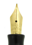 CIRCA 1932 PARKER SENIOR STREAMLINE DUOFOLD BURGUNDY BLACK FOUNTAIN PEN RESTORED OFFERED BY ANTIQUE DIGGER