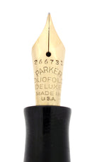 C1932 STREAMLINE DUOFOLD JR DELUXE SEA GREEN PEARL FOUNTAIN PEN RESTORED OFFERED BY ANTIQUE DIGGER