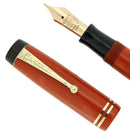 CIRCA 1932 DUOFOLD SENIOR DUOFOLD STREAMLINE RED PERMANITE FOUNTAIN PEN RESTORED OFFERED BY ANTIQUE DIGGER