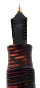 C1932 PARKER VACUUMFILLER STUBBY SIZE BURGUNDY PEARL FOUNTAIN PEN RESTORED OFFERED BY ANTIQUE DIGGER