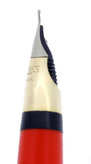 CIRCA 1953 SHEAFFER SENTINEL FIESTA RED SNORKEL M NIB FOUNTAIN PEN RESTORED OFFERED BY ANTIQUE DIGGER