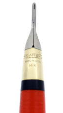 CIRCA 1953 SHEAFFER SENTINEL FIESTA RED SNORKEL M NIB FOUNTAIN PEN RESTORED OFFERED BY ANTIQUE DIGGER
