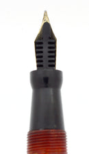 C1932 SWAN CORAL CELLULOID M-BBBB+ FLEX NIB FOUNTAIN PEN RESTORED BEAUTIFUL OFFERED BY ANTIQUE DIGGER