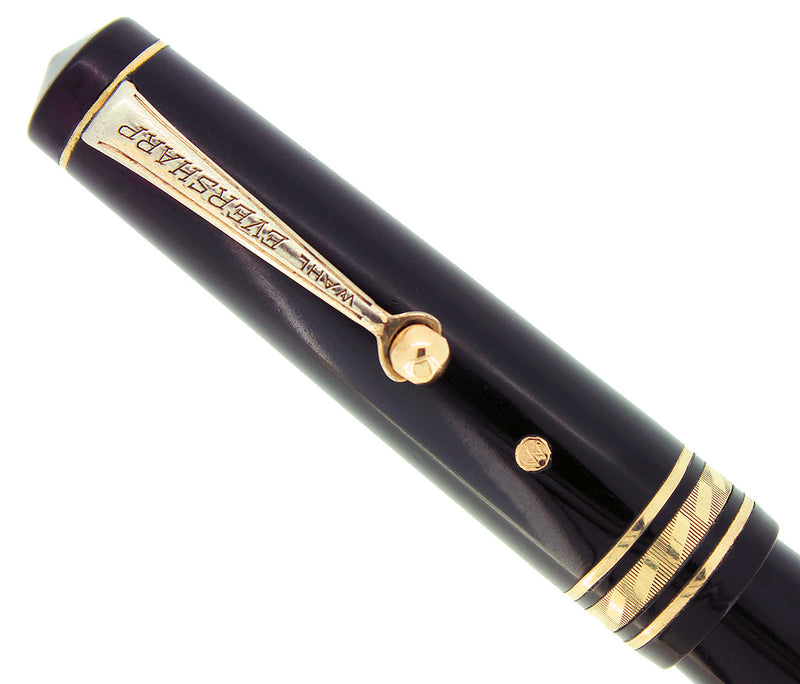 1932 WAHL EVERSHARP EQUIPOISED GOLD SEAL OVERSIZE DECOBAND FOUNTAIN PEN RESTORED OFFERED BY ANTIQUE DIGGER