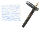 1934 PARKER SILVER PEARL DOUBLE JEWEL VACUMATIC OVERSIZE FOUNTAIN PEN RESTORED OFFERED BY ANTIQUE DIGGER