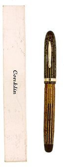 C1934 CONKLIN NOZAC GOLDEN BROWN PEN LINE FOUNTAIN PEN RESTORED NEAR MINT OFFERED BY ANTIQUE DIGGER