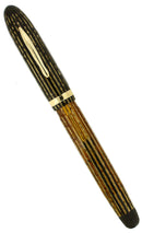 C1934 CONKLIN NOZAC GOLDEN BROWN PEN LINE FOUNTAIN PEN RESTORED NEAR MINT OFFERED BY ANTIQUE DIGGER
