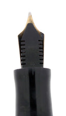 1934 PARKER JET BLACK DOUBLE JEWEL VACUMATIC OVERSIZE LONGITUNDIAL LINES FOUNTAIN PEN RESTORED OFFERED BY ANTIQUE DIGGER