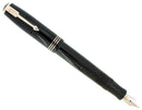 1934 PARKER JET BLACK DOUBLE JEWEL VACUMATIC OVERSIZE LONGITUNDIAL LINES FOUNTAIN PEN RESTORED OFFERED BY ANTIQUE DIGGER