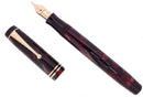 C1934 PARKER SENIOR STREAMLINE DUOFOLD BURGUNDY BLACK FOUNTAIN PEN RESTORED OFFERED BY ANTIQUE DIGGER
