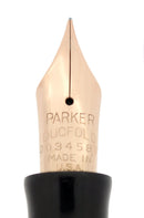 C1934 PARKER SENIOR STREAMLINE DUOFOLD BURGUNDY BLACK FOUNTAIN PEN RESTORED OFFERED BY ANTIQUE DIGGER