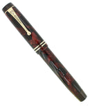 C1934 PARKER SR STREAMLINE DUOFOLD BURGUNDY BLACK FOUNTAIN PEN RESTORED OFFERED BY ANTIQUE DIGGER