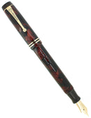 C1934 PARKER SR STREAMLINE DUOFOLD BURGUNDY BLACK FOUNTAIN PEN RESTORED OFFERED BY ANTIQUE DIGGER