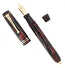 C1934 PARKER SR STREAMLINE DUOFOLD BURGUNDY BLACK FOUNTAIN PEN RESTORED OFFERED BY ANTIQUE DIGGER