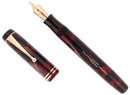 CIRCA 1934 PARKER SENIOR STREAMLINE DUOFOLD BURGUNDY BLACK FOUNTAIN PEN RESTORED OFFERED BY ANTIQUE DIGGER