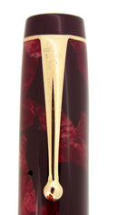 CIRCA 1934 PARKER SENIOR STREAMLINE DUOFOLD BURGUNDY BLACK FOUNTAIN PEN RESTORED OFFERED BY ANTIQUE DIGGER