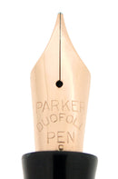 CIRCA 1934 PARKER SENIOR STREAMLINE DUOFOLD BURGUNDY BLACK FOUNTAIN PEN RESTORED OFFERED BY ANTIQUE DIGGER