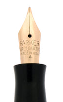 1934 PARKER JET BLACK STANDARD VACUMATIC DOUBLE JEWEL FOUNTAIN PEN RESTORED OFFERED BY ANTIQUE DIGGER