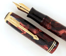 1935 PARKER BURGUNDY MOTTLED DOUBLE JEWEL VACUMATIC JR FOUNTAIN PEN RESTORED OFFERED BY ANTIQUE DIGGER