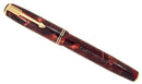 1935 PARKER BURGUNDY MOTTLED DOUBLE JEWEL VACUMATIC JR FOUNTAIN PEN RESTORED OFFERED BY ANTIQUE DIGGER