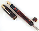 1935 PARKER MOTTLED BURGUNDY DOUBLE JEWEL VACUMATIC JR FOUNTAIN PEN RESTORED OFFERED BY ANTIQUE DIGGER