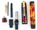 RESTORED 1935 PARKER BURGUNDY MOTTLED DOUBLE JEWEL VACUMATIC JR FOUNTAIN PEN OFFERED BY ANTIQUE DIGGER