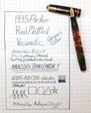 RESTORED 1935 PARKER BURGUNDY MOTTLED DOUBLE JEWEL VACUMATIC JR FOUNTAIN PEN OFFERED BY ANTIQUE DIGGER