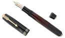 1935 PARKER JET BLACK DOUBLE JEWEL VACUMATIC OVERSIZE FOUNTAIN PEN RESTORED