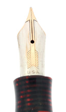 1935 PARKER BURGUNDY PEARL DOUBLE JEWEL VACUMATIC OVERSIZE FOUNTAIN PEN WATER CLEAR BARREL RESTORED OFFERED BY ANTIQUE DIGGER