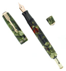 1935 PARKER VACUMATIC GREEN MOTTLED DOUBLE JEWEL FOUNTAIN PEN RESTORED OFFERED BY ANTIQUE DIGGER