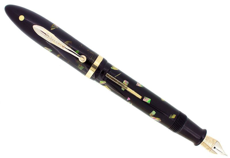 CIRCA 1935 SHEAFFER OVERSIZE EBONITE PEARL BALANCE FOUNTAIN PEN RESTORED OFFERED BY ANTIQUE DIGGER