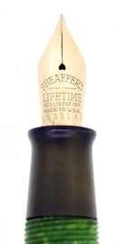 C1935 SHEAFFER JADE GREEN OVERSIZE BALANCE FOUNTAIN PEN RESTORED OFFERED BY ANTIQUE DIGGER