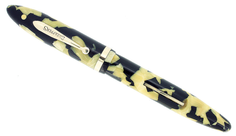 CIRCA 1935 SHEAFFER OVERSIZE BLACK & PEARL BALANCE FOUNTAIN PEN RESTORED NEAR MINT OFFERED BY ANTIQUE DIGGER