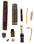 RESTORED 1936 PARKER GOLDEN PEARL DJ VACUMATIC FOUNTAIN PEN F - BBB+ FLEX NIB OFFERED BY ANTIQUE DIGGER