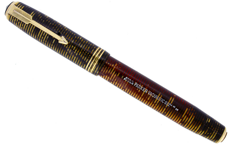 1936 PARKER GOLDEN PEARL STANDARD VACUMATIC DOUBLE JEWEL FOUNTAIN PEN RESTORED OFFERED BY ANTIQUE DIGGER