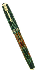 1936 PARKER VACUMATIC EMERALD PEARL STANDARD SIZE DOUBLE JEWEL FOUNTAIN PEN RESTORED OFFERED BY ANTIQUE DIGGER