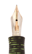 1936 PARKER VACUMATIC EMERALD PEARL STANDARD SIZE DOUBLE JEWEL FOUNTAIN PEN RESTORED OFFERED BY ANTIQUE DIGGER