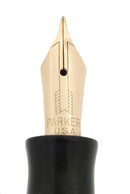 1936 PARKER VACUMATIC MOTTLED BURGUNDY DOUBLE JEWEL FOUNTAIN PEN RESTORED OFFERED BY ANTIQUE DIGGER