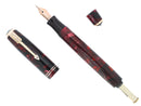 1936 PARKER VACUMATIC MOTTLED BURGUNDY DOUBLE JEWEL FOUNTAIN PEN RESTORED OFFERED BY ANTIQUE DIGGER