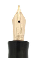 1936 PARKER VACUMATIC MOTTLED BURGUNDY DOUBLE JEWEL FOUNTAIN PEN RESTORED OFFERED BY ANTIQUE DIGGER