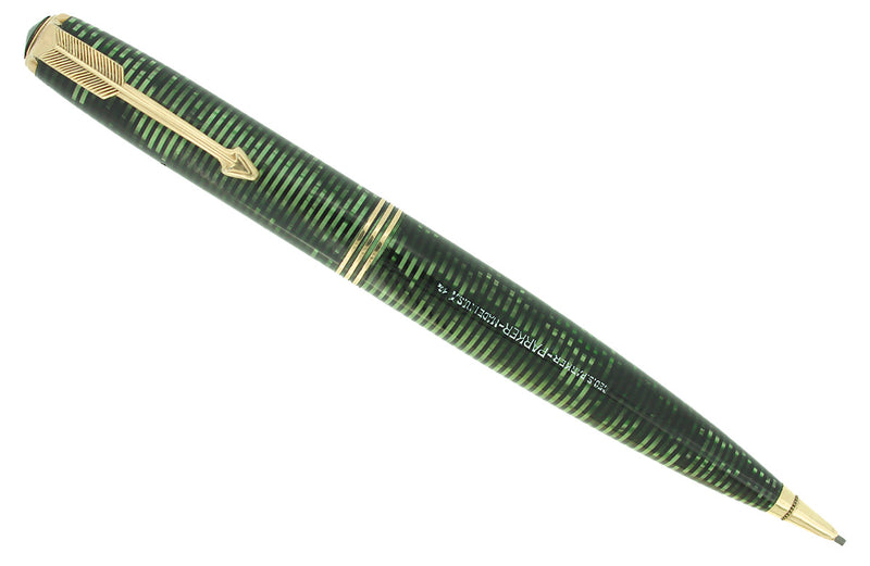 1936 PARKER VACUMATIC EMERALD PEARL OVERSIZE MECHANICAL PENCIL RESTORED OFFERED BY ANTIQUE DIGGER