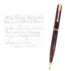 CIRCA 1936 PARKER VACUMATIC BURGUNDY PEARL STANDARD MECHANICAL PENCIL RESTORED OFFERED BY ANTIQUE DIGGER