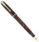 936 PARKER STANDARD VACUMATIC BURGUNDY PEARL DOUBLE JEWEL FOUNTAIN PEN RESTORED OFFERED BY ANTIQUE DIGGER