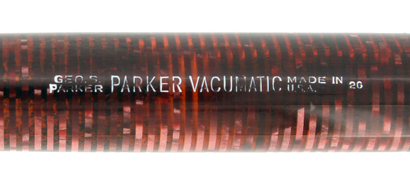 936 PARKER STANDARD VACUMATIC BURGUNDY PEARL DOUBLE JEWEL FOUNTAIN PEN RESTORED OFFERED BY ANTIQUE DIGGER