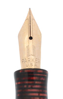 936 PARKER STANDARD VACUMATIC BURGUNDY PEARL DOUBLE JEWEL FOUNTAIN PEN RESTORED OFFERED BY ANTIQUE DIGGER