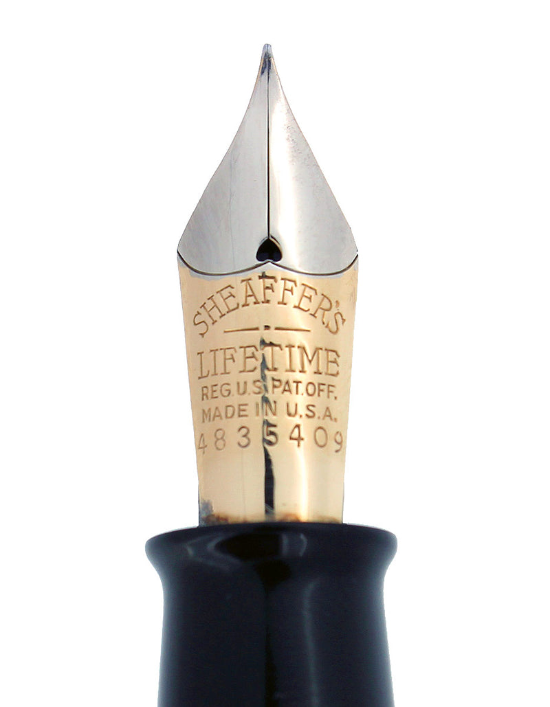 CIRCA 1936 SHEAFFER OVERSIZE EBONITE PEARL BALANCE FOUNTAIN PEN PLUNGER FILL RESTORED OFFERED BY ANTIQUE DIGGER