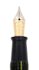 C1936 SHEAFFER ADMIRAL BALANCE MARINE GREEN STRIATED XF-BBB FLEX NIB FOUNTAIN PEN RESTORED OFFERED BY ANTIQUE DIGGER