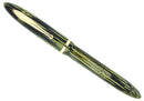 C1936 SHEAFFER ADMIRAL BALANCE MARINE GREEN STRIATED XF-BBB FLEX NIB FOUNTAIN PEN RESTORED OFFERED BY ANTIQUE DIGGER