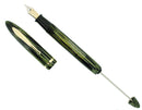 C1936 SHEAFFER ADMIRAL BALANCE MARINE GREEN STRIATED XF-BBB FLEX NIB FOUNTAIN PEN RESTORED OFFERED BY ANTIQUE DIGGER